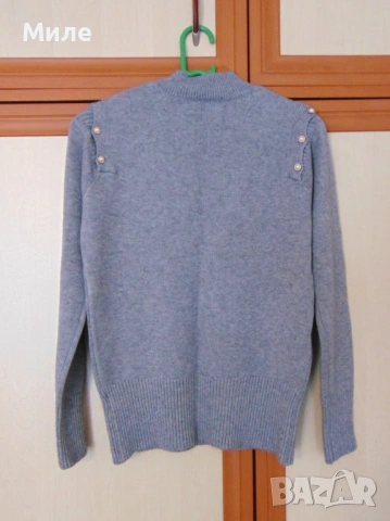 Нова Дамска Блуза Състав Памук Кашмир Ангора Сива, снимка 7 - Блузи с дълъг ръкав и пуловери - 53701753