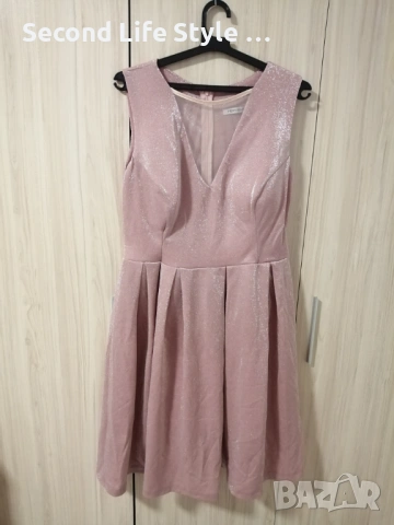 Дамска блестяща рокля в розов цвят Fervente р-р L