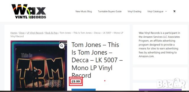 Том Джоунс – This Is Tom Jones – Decca – LK 5007 – Mono LP Vinyl Record, снимка 3 - Грамофонни плочи - 45382673