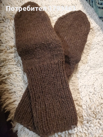 Ръчно плетени мъжки чорапи от вълна, размер 45, снимка 5 - Мъжки чорапи - 51479401