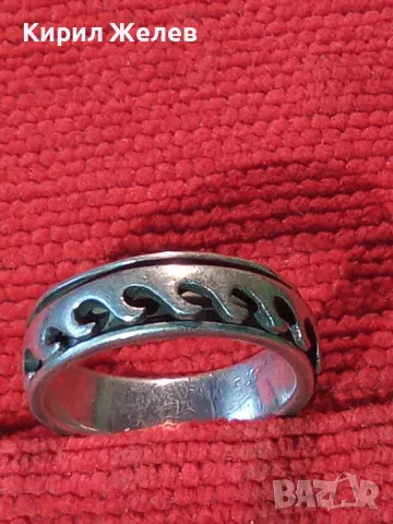 РОКАДЖИЙСКИ ДВУКОМПОНЕНТЕН СРЕБЪРЕН ПРЪСТЕН ХАЛКА СРЕБРО 925 с ВЪРТЯЩ се ЕЛЕМЕНТ 41181, снимка 13 - Пръстени - 48901557