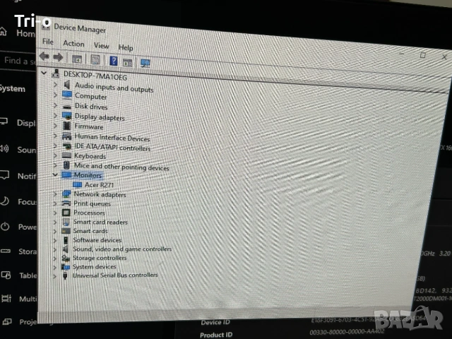 Монитор LED IPS Acer 27”, Full HD, VGA, DVI, HDMI, R271, снимка 2 - Монитори - 53394909
