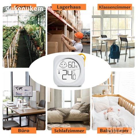 Комплект 2 бр. Мини дигитален термометър-хигрометър, снимка 4 - Други стоки за дома - 53120871