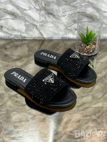чехли с камъни prada milano, снимка 7 - Чехли - 50405347
