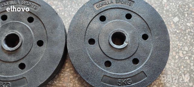 Тежести за фитнес Gorilla Sports 2Х5кг, снимка 4 - Фитнес уреди - 46519860