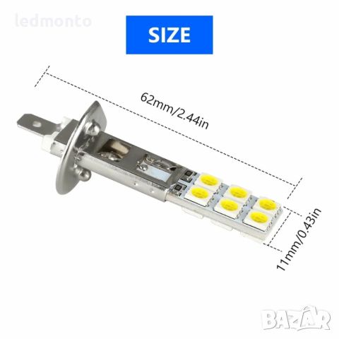 LED крушки за фарове и светлини за мъгла - H1 6000K, снимка 6 - Части - 46173614