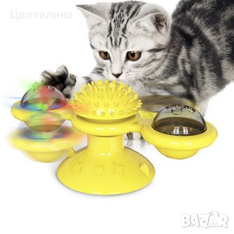 Интерактивна въртяща се играчка за котки вятърна мелница, снимка 2 - Други - 45795649