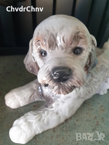 Гьобел статуетка 25см/Goebel немска порцеланова фигура на куче-пудел, снимка 2 - Статуетки - 48406456
