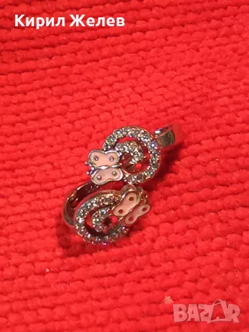 ПРИКАЗНО МАРКОВИ СКЪПОЦЕННИ ЕМАЙЛИРАНИ СРЕБЪРНИ ОБЕЦИ ПЕПЕРУДКИ СРЕБРО SB 925 с БЯЛА ПОЗЛАТА 48677, снимка 11 - Обеци - 49605901