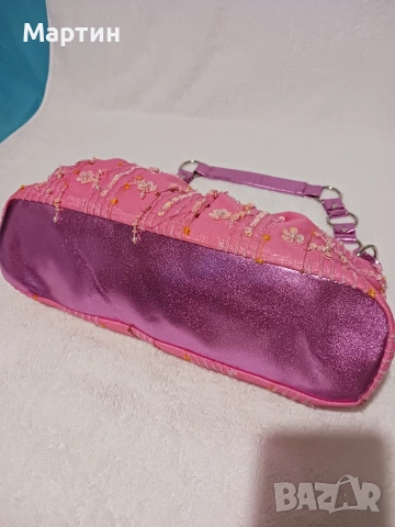 Розова чанта с паети, снимка 6 - Чанти - 53660950