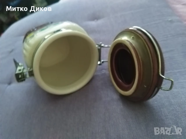 Съд за захар или друго от соца керамичен със затварящ се капак 200млл, снимка 3 - Аксесоари за кухня - 51007766