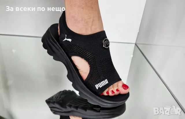 Puma Дамски Черни Сандали С Метален Акцент Пума Код P606, снимка 8 - Сандали - 50427878