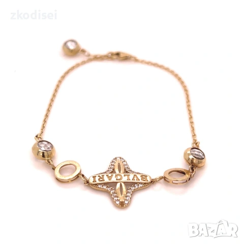 Златна дамска гривна Bulgari 4,70гр. 21,0см. 14кр. проба:585 модел:38189-3, снимка 2 - Гривни - 54251202