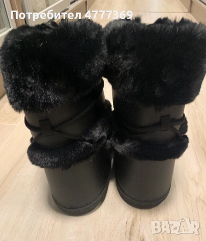 Нови зимни черни асперски с изкуствен косъм, снимка 6 - Дамски апрески - 54127275