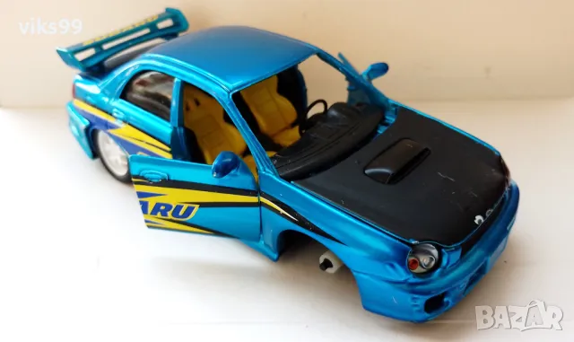 Bburago 2002 Subaru Impreza Wrx - Мащаб 1:24, снимка 6 - Колекции - 48931463