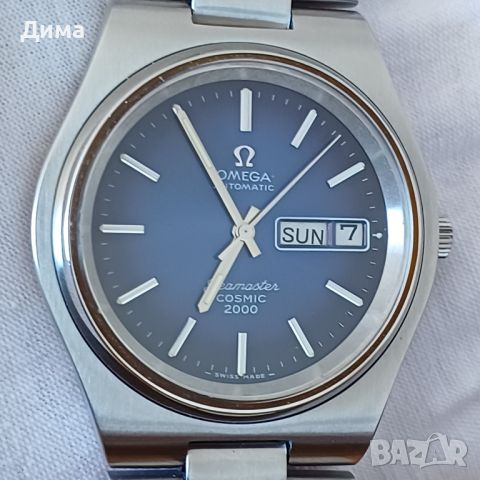 Omega Seamaster Cosmic 2000 Automatic, Тъмно син циферблат, Ден и дата , Ден и дата, Кал. 1022, снимка 11 - Мъжки - 46568642