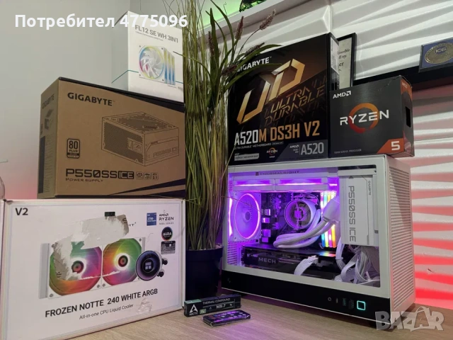 Геймърски компютър Ryzen 5 5500/Aio/RX6600/16 Ram/256 ssd/550W Silver