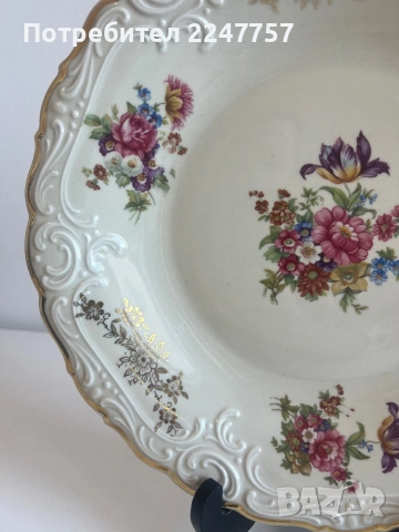 Огромно плато порцелан 31 см, снимка 4 - Антикварни и старинни предмети - 54005783