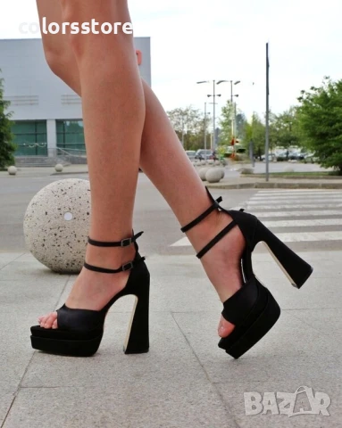 Сандали на ток - черен сатен - VTK4

/