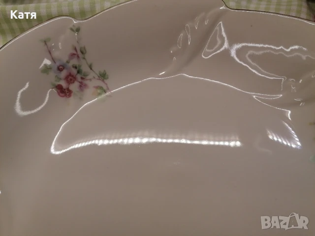 Стар български порцелан Китка Нови пазар, снимка 2 - Чинии - 50567657