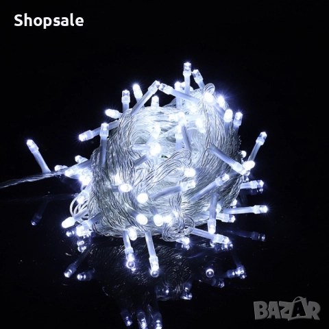 Коледна украса - LED светеща завеса, 300x60 см. Цветове - жълт и многоцветен Дебел кабел, снимка 6 - Лед осветление - 52450823