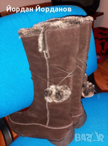 Дамски,зимни, велурени ботуши, снимка 2 - Дамски ботуши - 53204539