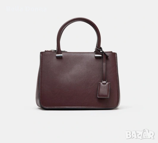 ЗАРА Дамска мини градска чанта/ ZARA Mini city bag, цвят бордо