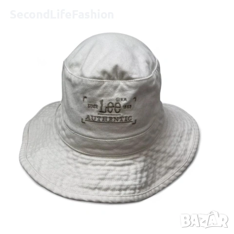 Винтидж шапка Lee с периферия бяла 