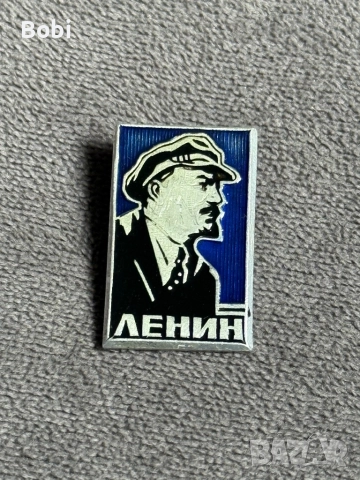 Значка Ленин (син фон, профил)