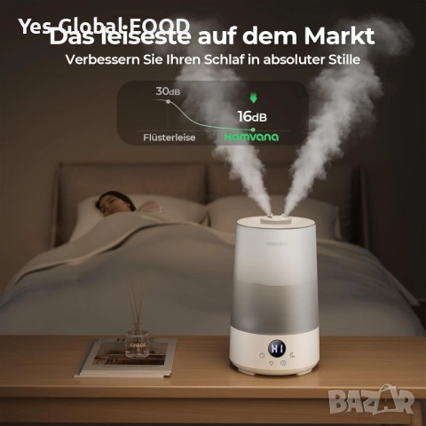 Homvana Овлажнител за въздух 3.6L 360° студена мъгла, снимка 7 - Овлажнители и пречистватели за въздух - 53735304