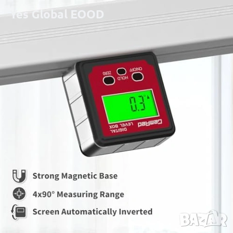 GemRed дигитален ъгломер магнитен LCD, снимка 5 - Друга електроника - 53606223