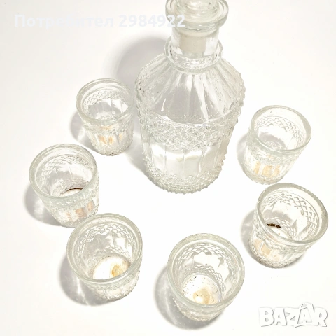 Стари стъклени чаши от соца Нови неупотребявани комплект, снимка 10 - Антикварни и старинни предмети - 53436875