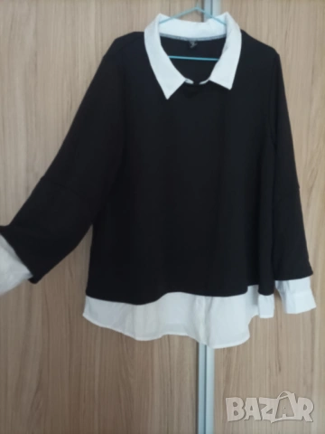 Макси блуза тип риза , снимка 2 - Блузи с дълъг ръкав и пуловери - 53955614