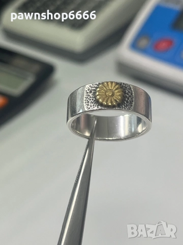 Сребърен пръстен сребро 925 с месинг , снимка 2 - Пръстени - 52942153
