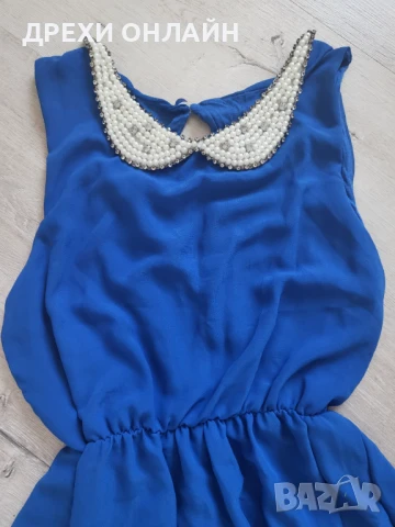 Синя къса рокля, снимка 3 - Рокли - 50887235