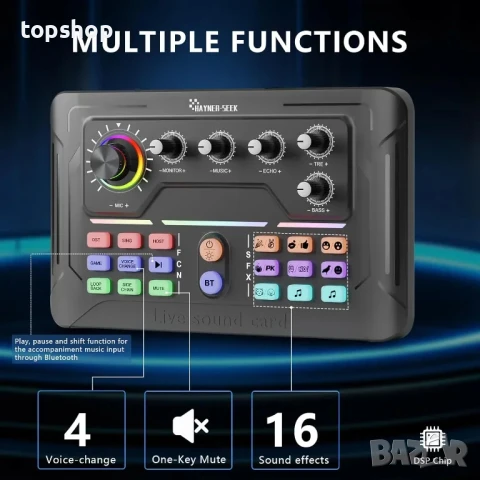 Нов пакет оборудване за подкаст, аудио интерфейс с dj миксер и кондензаторен микрофон за компютър..., снимка 3 - Ресийвъри, усилватели, смесителни пултове - 50559927