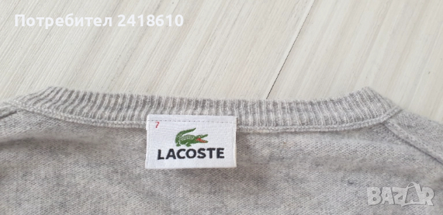 Lacoste Wool Knit V -  Neck Sweater Mens Size 7 -XL / 2XL НОВО! ОРИГИНАЛ! Мъжки Вълнeн Пуловер!, снимка 12 - Пуловери - 52040784
