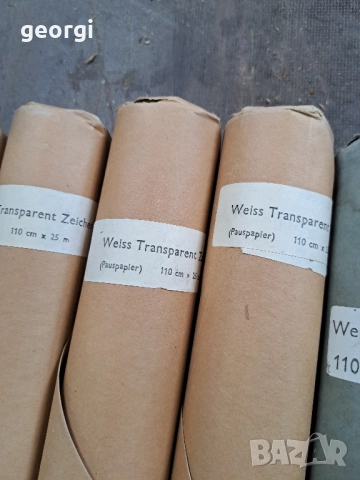 немски паус за чертане и рисуване оризова хартия 110см / 25м 60гр/кв.м., снимка 2 - Друго - 51994486