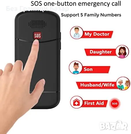 Нов Uleway телефон с големи бутони радио SOS – за възрастни, отключен, снимка 3 - Телефони с две сим карти - 49656571