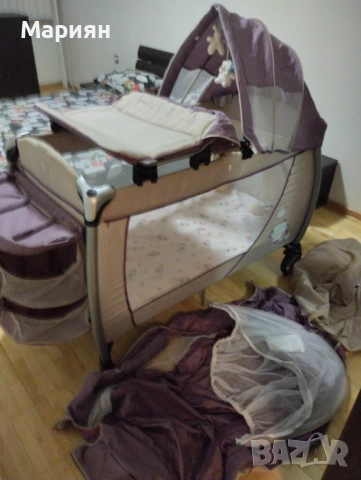 Детска кошара Cangaroo Relax с матрак Pierre Cardin, снимка 4 - Бебешки легла и матраци - 52013573
