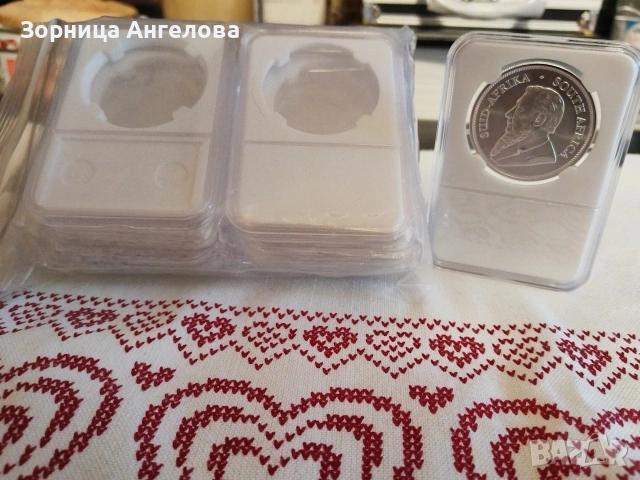 Единични кутии за съхранение на монети, 10 броя в опаковка, 40 мм диаметър. 