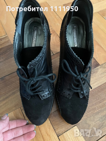 Високи обувки с връзки 38н, снимка 2 - Дамски обувки на ток - 44974758