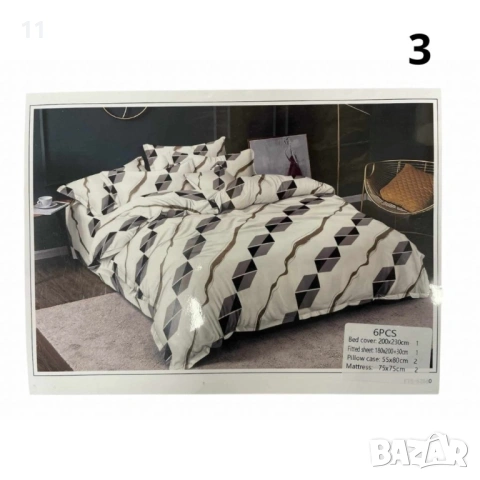 Луксозен спален комплект от 6 части, снимка 3 - Спално бельо - 53448367