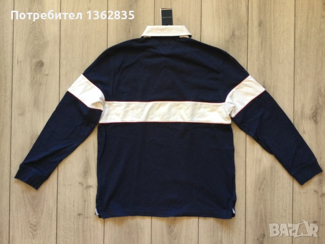 НОВА оригинална синя ръгби поло фланела блуза TOMMY HILFIGER размер L, снимка 9 - Блузи - 51801107