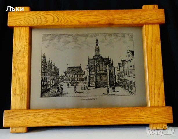 Оригинална литография Grasoli Solingen на стария Osnabrück. 