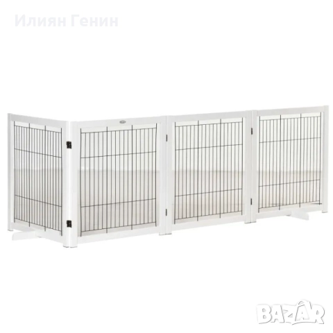 PawHut Дървена предпазна врата за кучета, снимка 6 - За кучета - 52338835