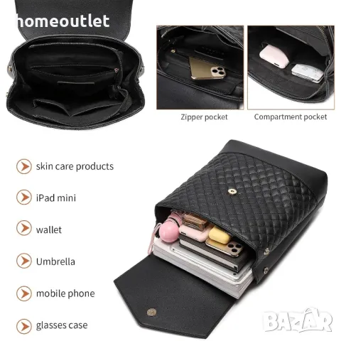 ПРОМОЦИЯ Дамска раница от изкуствена кожа в черно UNISOUL, снимка 7 - Чанти - 49300964