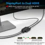 DGYBDFC 4K60Hz Displayport към двоен HDMI адаптер, DP 1.4 към 2х HDMI 2.0, снимка 4