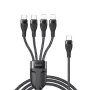  Кабел за зареждане- Type-C до 2 x Lightning, 2 x USB-C, 1,2 m, 4A - Черен, снимка 3