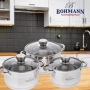 Комплект тенджери Bohmann, 22/24/26см. , Неръжд. Стомана, снимка 6
